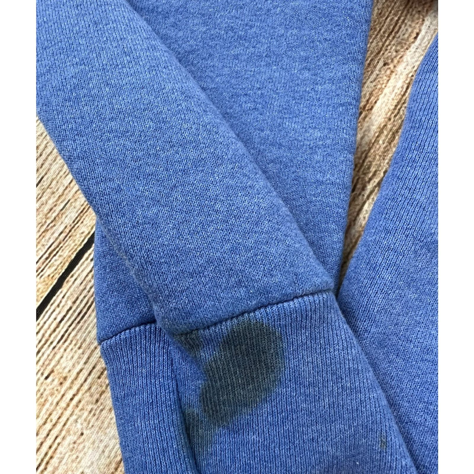 Fruit Of The Loom VINTAGE Fruit of the Loom Sweatshirt Blue XL Men 90s Fleece Pullover Smudges Stains Size US XL / EU 56 / 4 - 7 Thumbnail