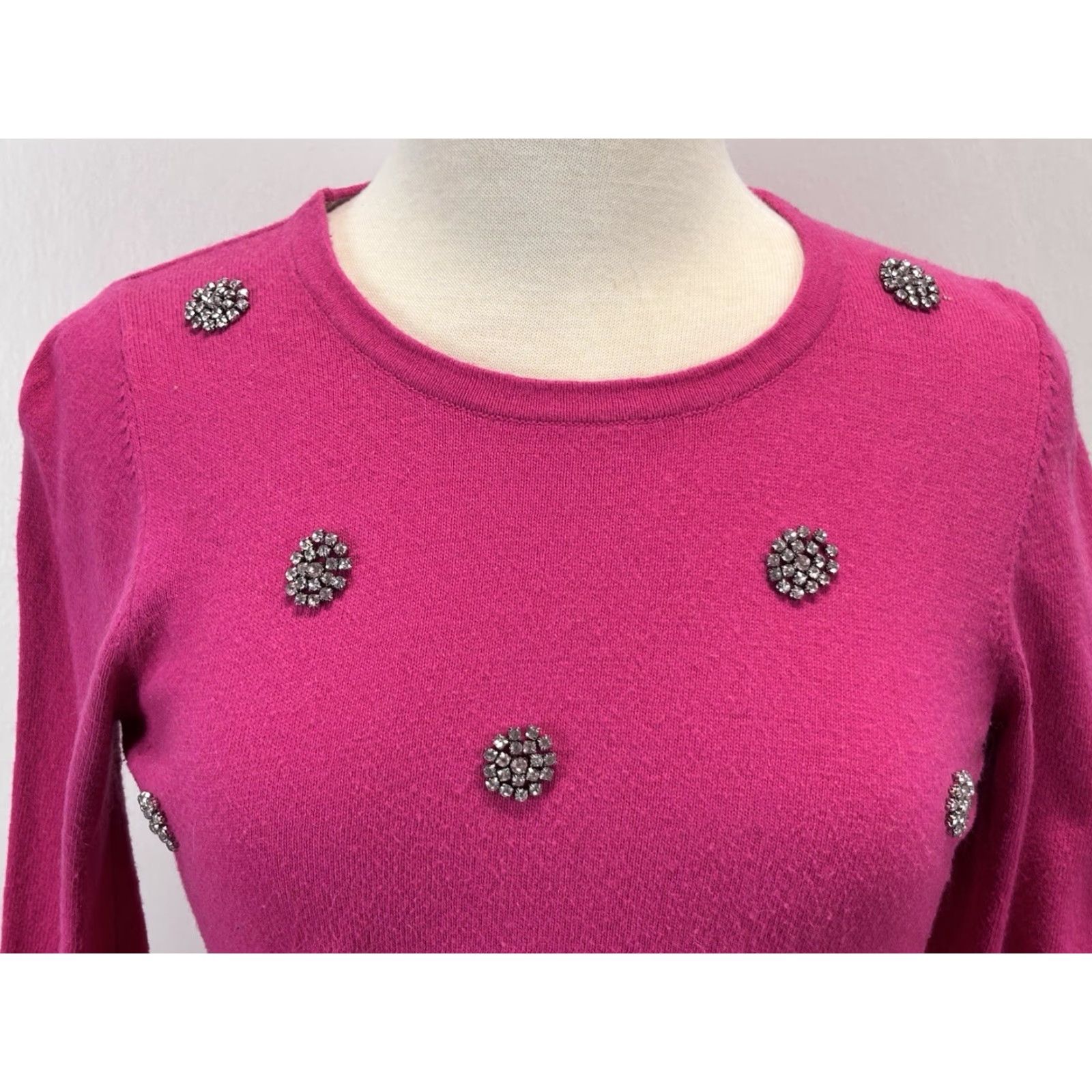 Boden BODEN Embellished Sweater Women’s Size 4 Pink Cotton Blend Classic Crew Neck Pullover Size S / US 4 / IT 40 - 5 Thumbnail