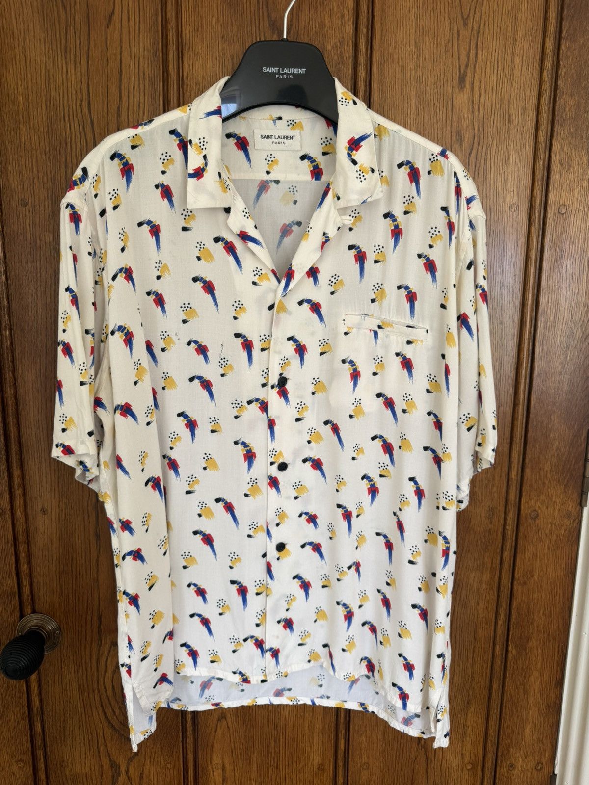 Saint Laurent Paris SS22 Saint Laurent parrot Hawaiian shirt bowling 41 grail Size US L / EU 52-54 / 3 - 1 Thumbnail