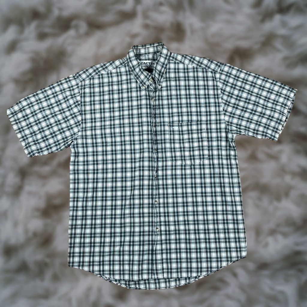 Vintage Cactus Clothing Shirt Men's Casual Button Down Short Sleeve Plaid Check Collared Button-Front L Size US L / EU 52-54 / 3 - 1 Thumbnail