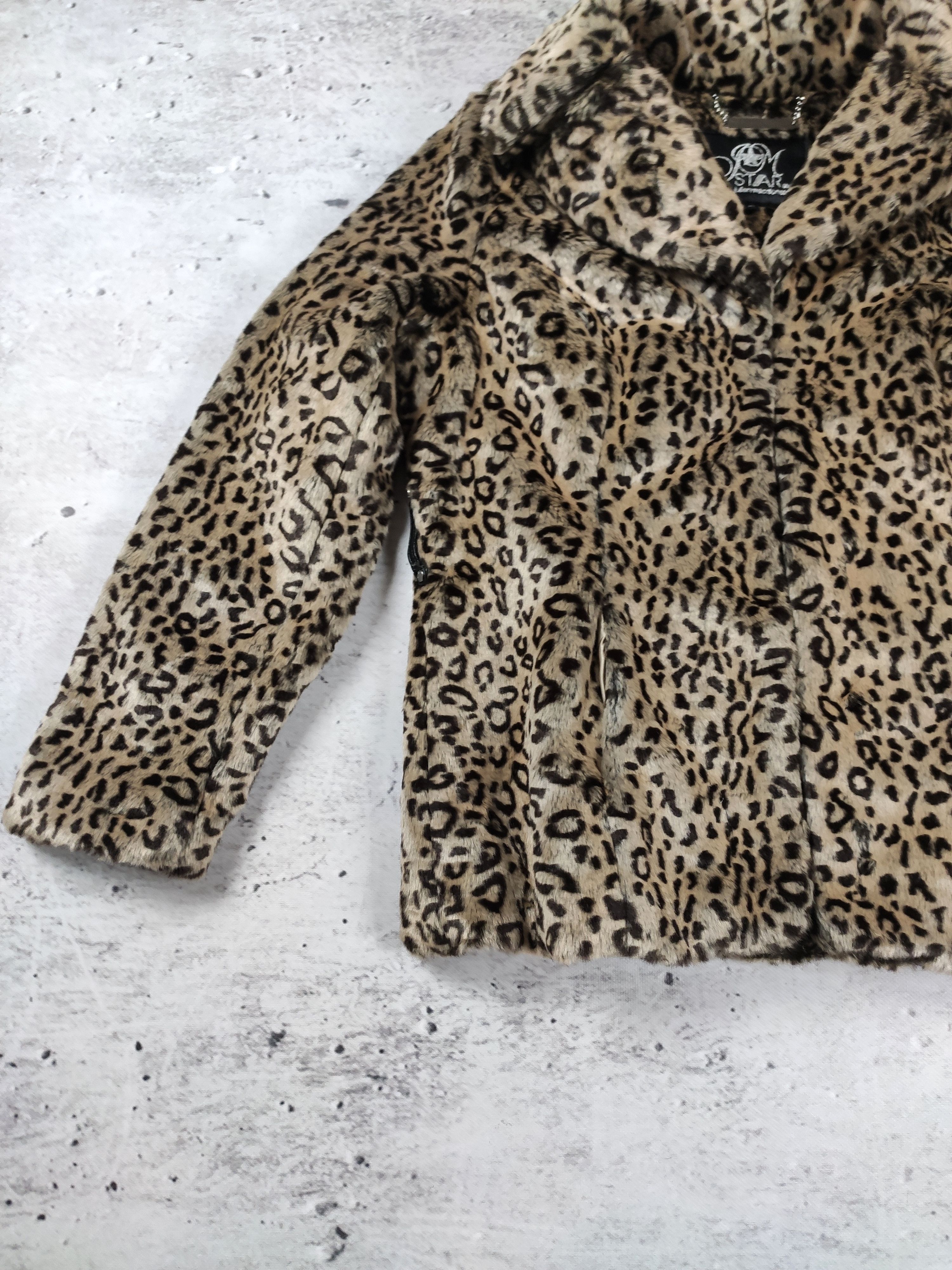 Vintage Julien Mac Donalnd women jacket faux fur leopard Size L / US 10 / IT 46 - 5 Thumbnail