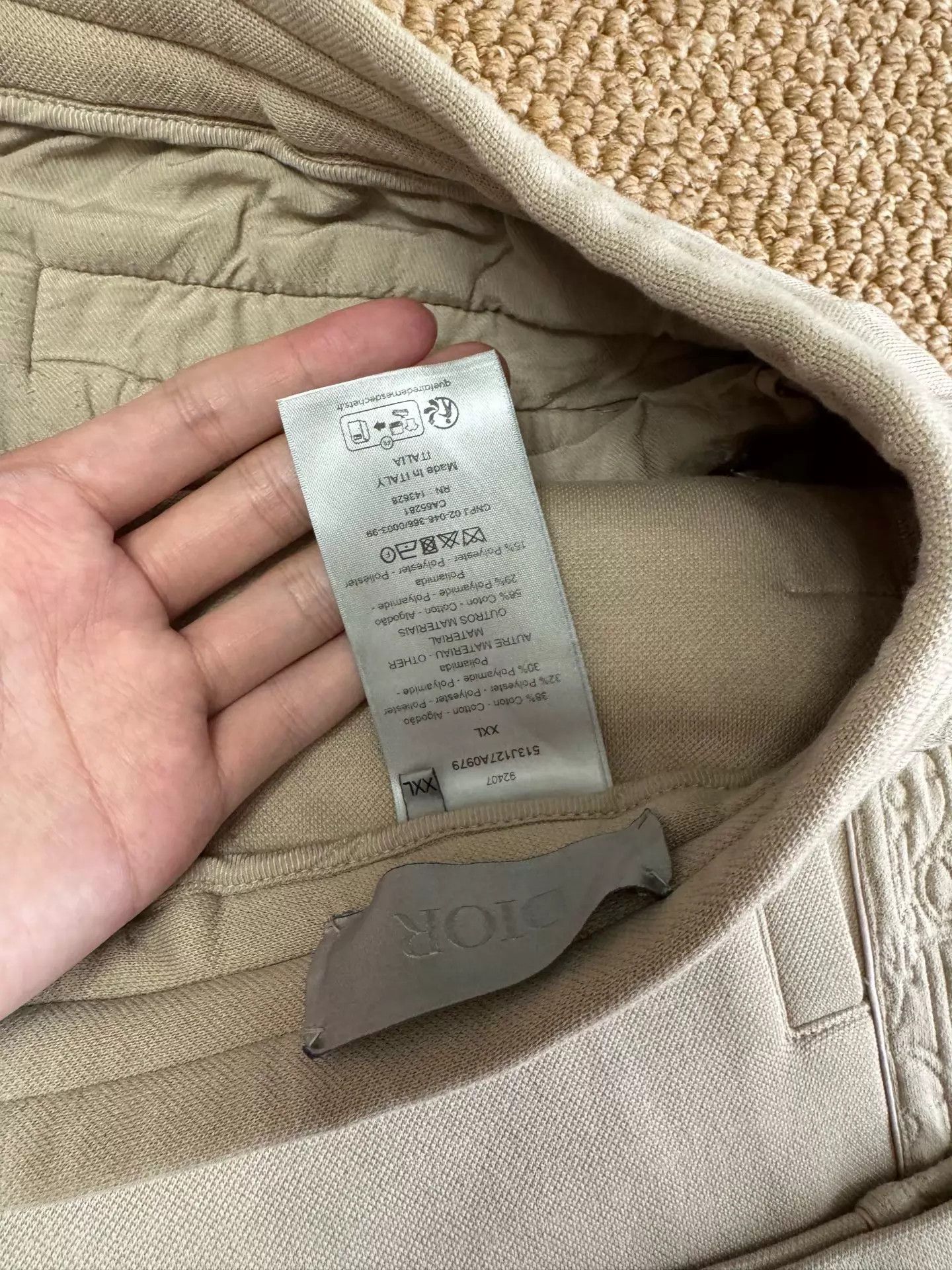 Dior DIOR SS25 Men's Cotton Oblique Beige Pants XXL 98N Size US 38 / EU 54 - 4 Thumbnail