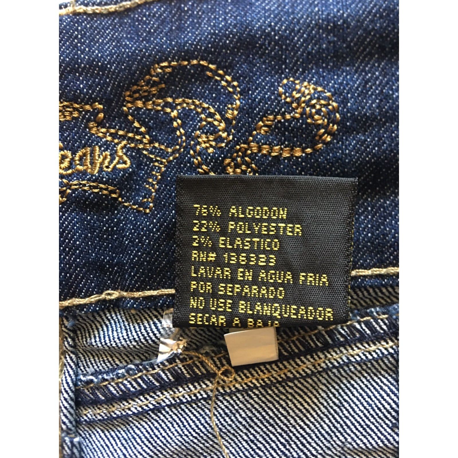 Denime Queen Jeans Women’s Jeans Skinny Women’s Junior Size 11 Dark Wash Blue Stretch Denim Pockets Zip Low Rise Size 32" / US 10 / IT 46 - 7 Thumbnail