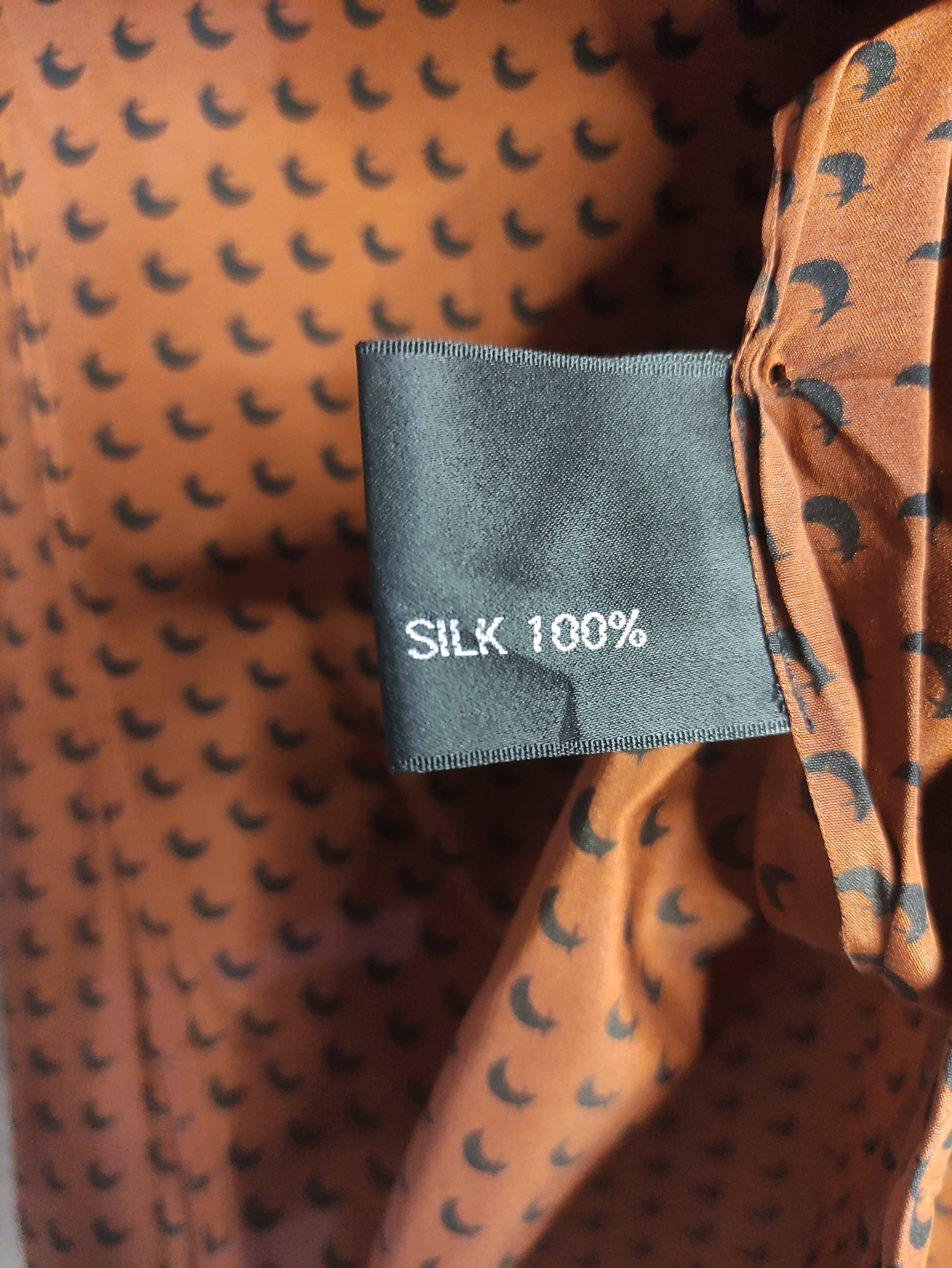 Hermes × Vintage Vintage Luxury - Hermes 'Moon' Silk Shirt Size US M / EU 48-50 / 2 - 7 Thumbnail
