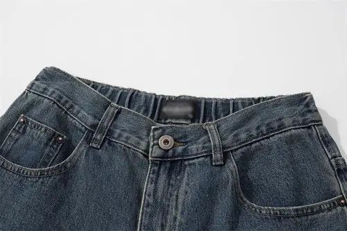 Japanese Brand Men's washed distressed loose wide-leg ripped jeans Size US 32 / EU 48 - 3 Thumbnail