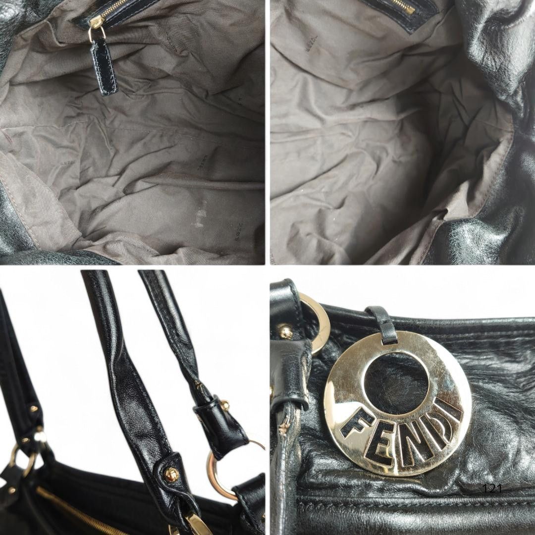 Fendi Fendi - Charm Handbag Leather Black Tote Size ONE SIZE - 10 Thumbnail