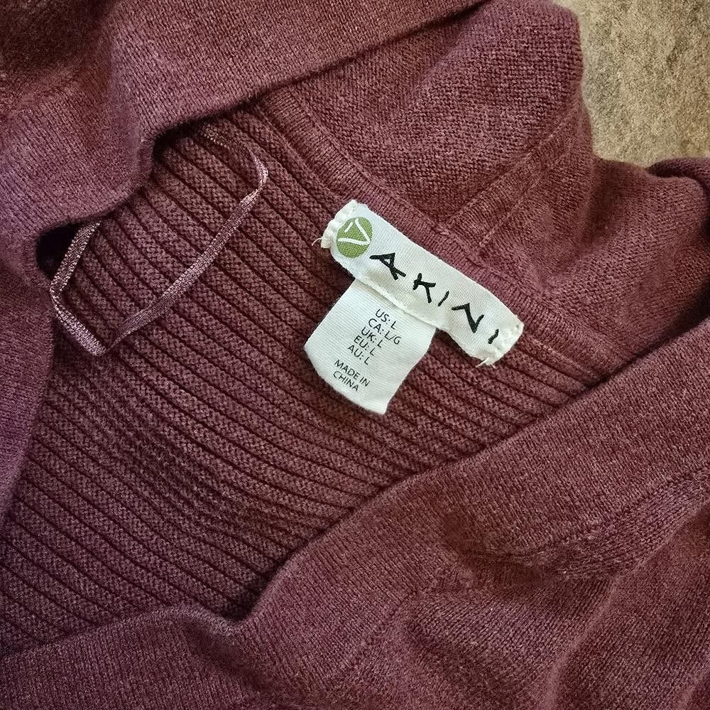 Designer Dark Burgundy DAKINI Hooded Long Sleeve Size L / US 10 / IT 46 - 3 Thumbnail