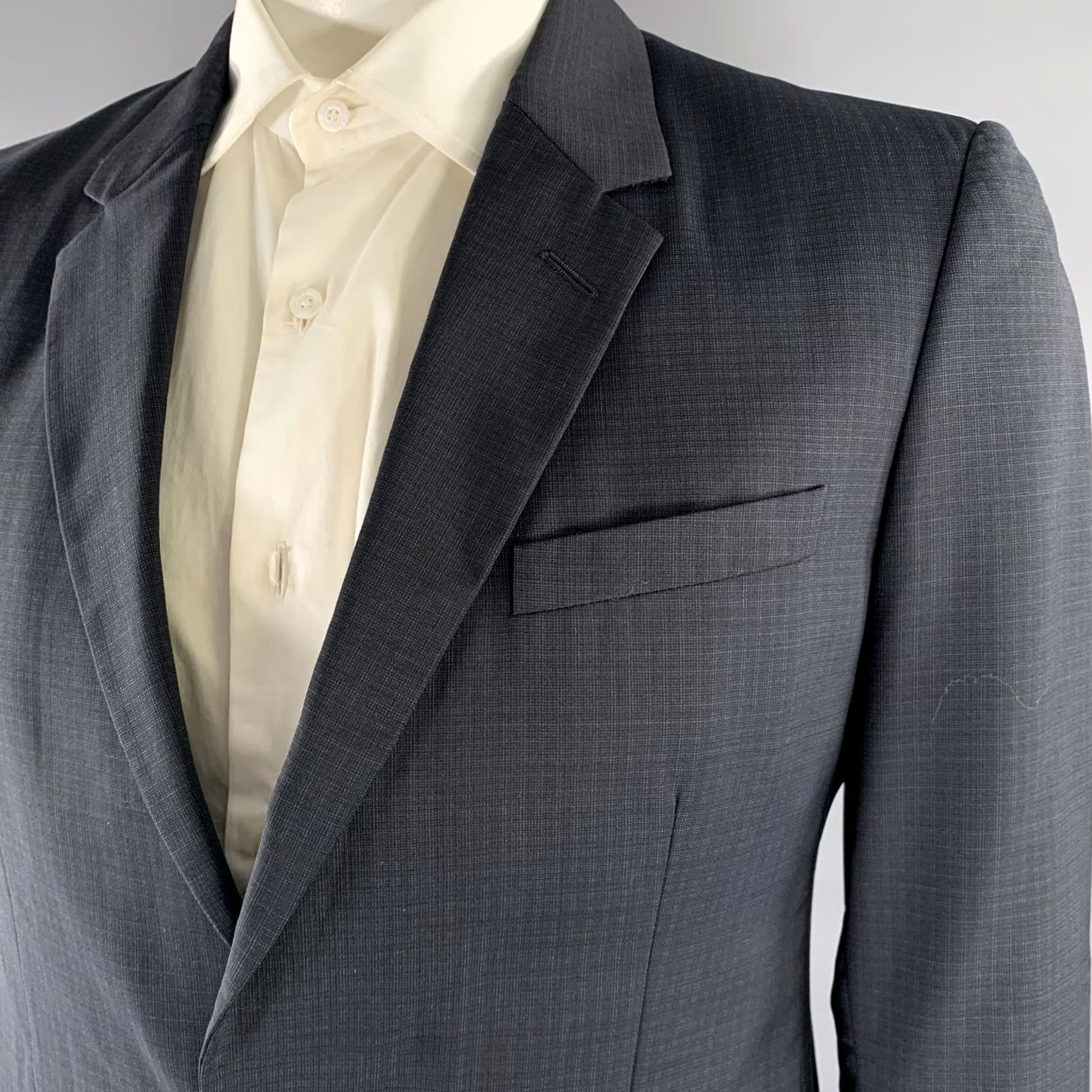 Maison Margiela MAISON MARGIELA Sport Coat Grey Plaid Wool 42 Notch Lapel Men's Regular Size 42 Size US XS / EU 42 / 0 - 2 Thumbnail