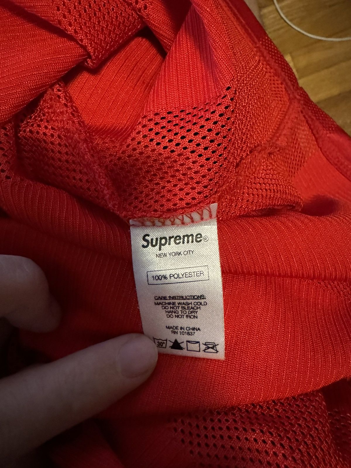 Supreme Supreme Velvet Logo Mesh Stripe Top Size US L / EU 52-54 / 3 - 4 Thumbnail