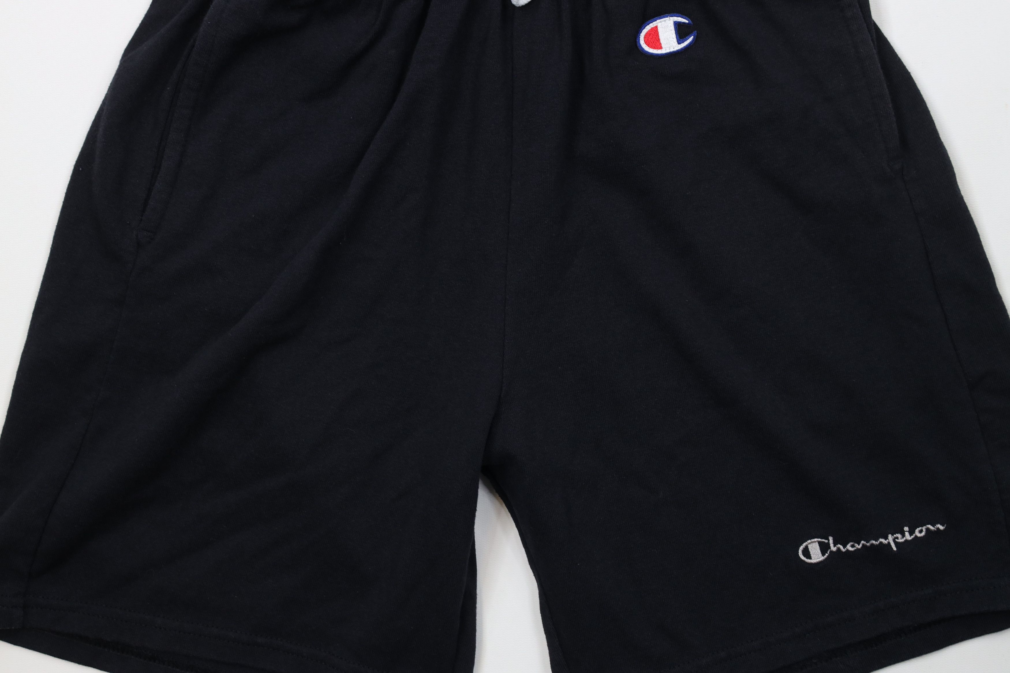Champion × Vintage Vintage 90s Champion Spell Above Knee Shorts Black Cotton Size US 34 / EU 50 - 3 Thumbnail