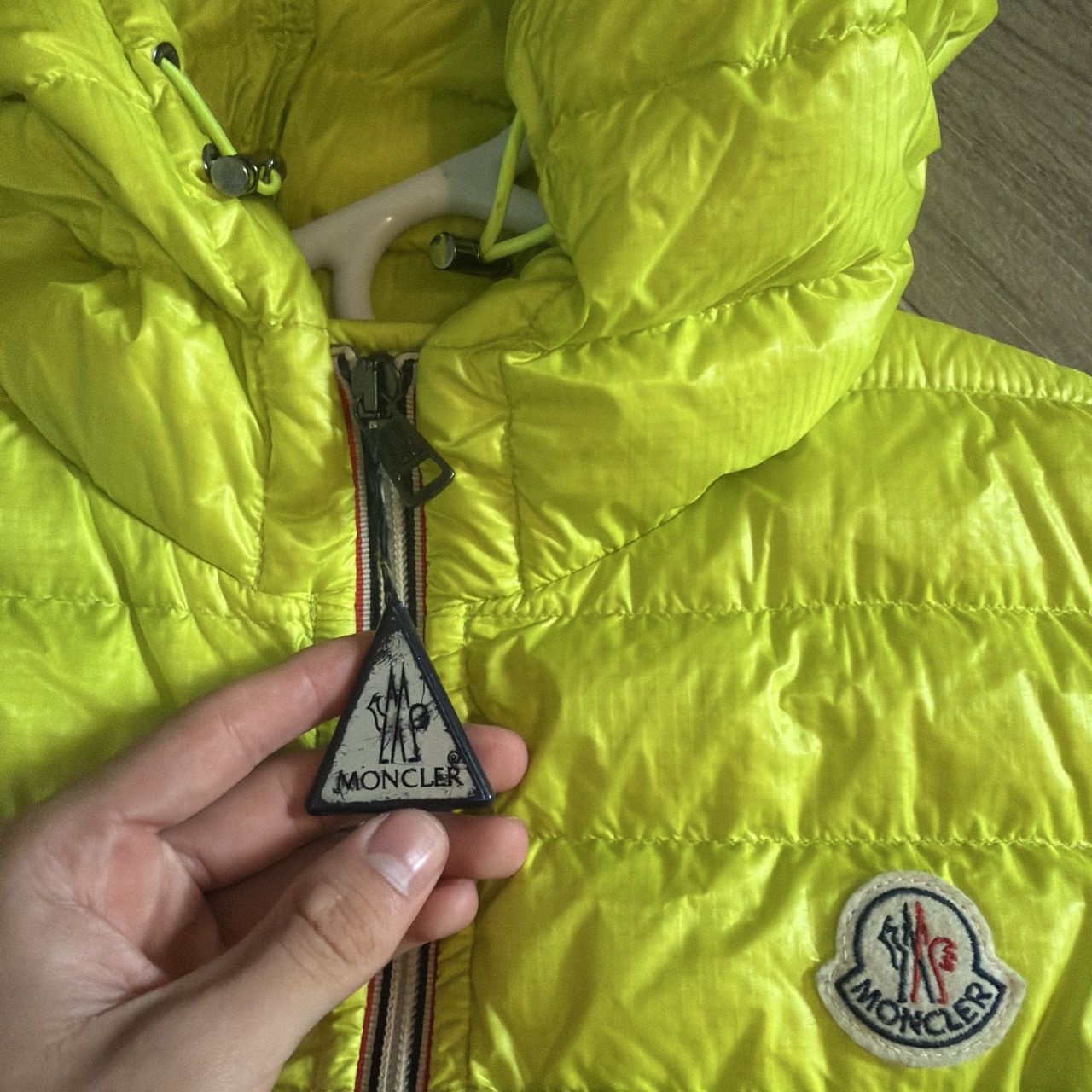 Moncler Moncler Neon Yellow Hooded Puffer Vest Size US S / EU 44-46 / 1 - 3 Thumbnail