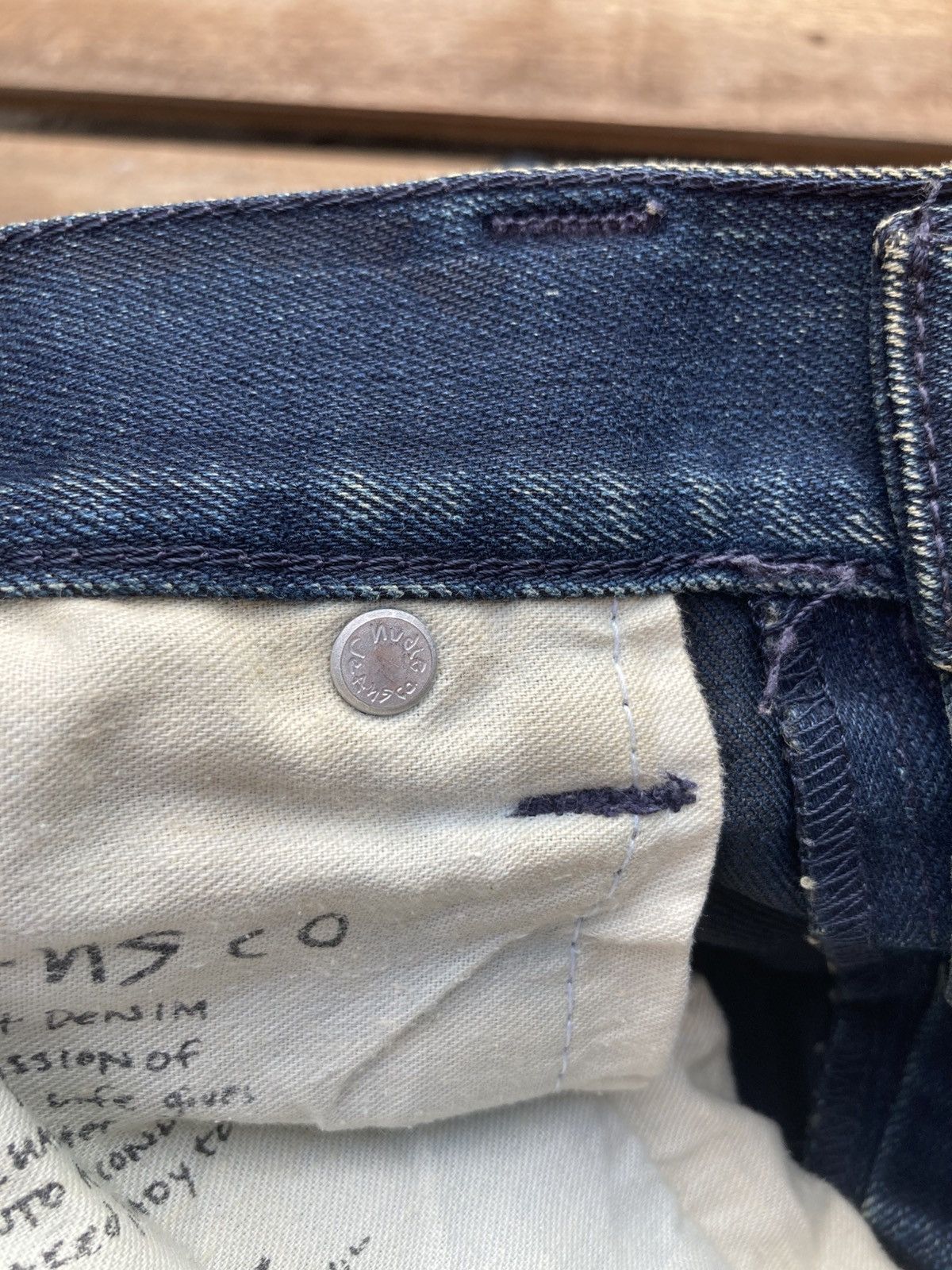 Nudie Jeans Nudie jeans black and blue slim jim distressed Size US 31 - 12 Thumbnail