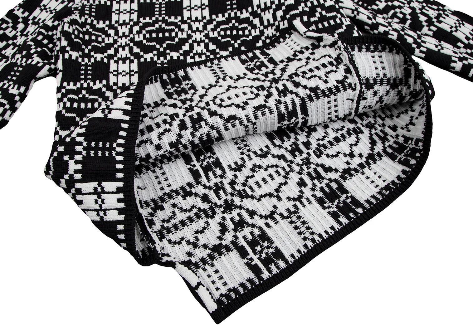 Comme des Garcons Homme Plus Geometric Jacquard Knit in Black and White, Size L Size US L / EU 52-54 / 3 - 7 Thumbnail