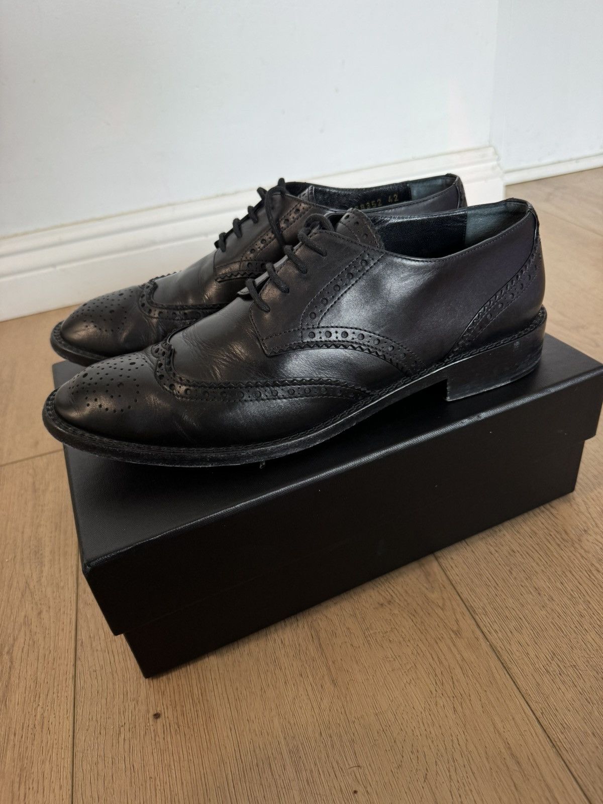 Saint Laurent Paris Leather whipstitch brogues Size US 9 / EU 42 - 1 Thumbnail
