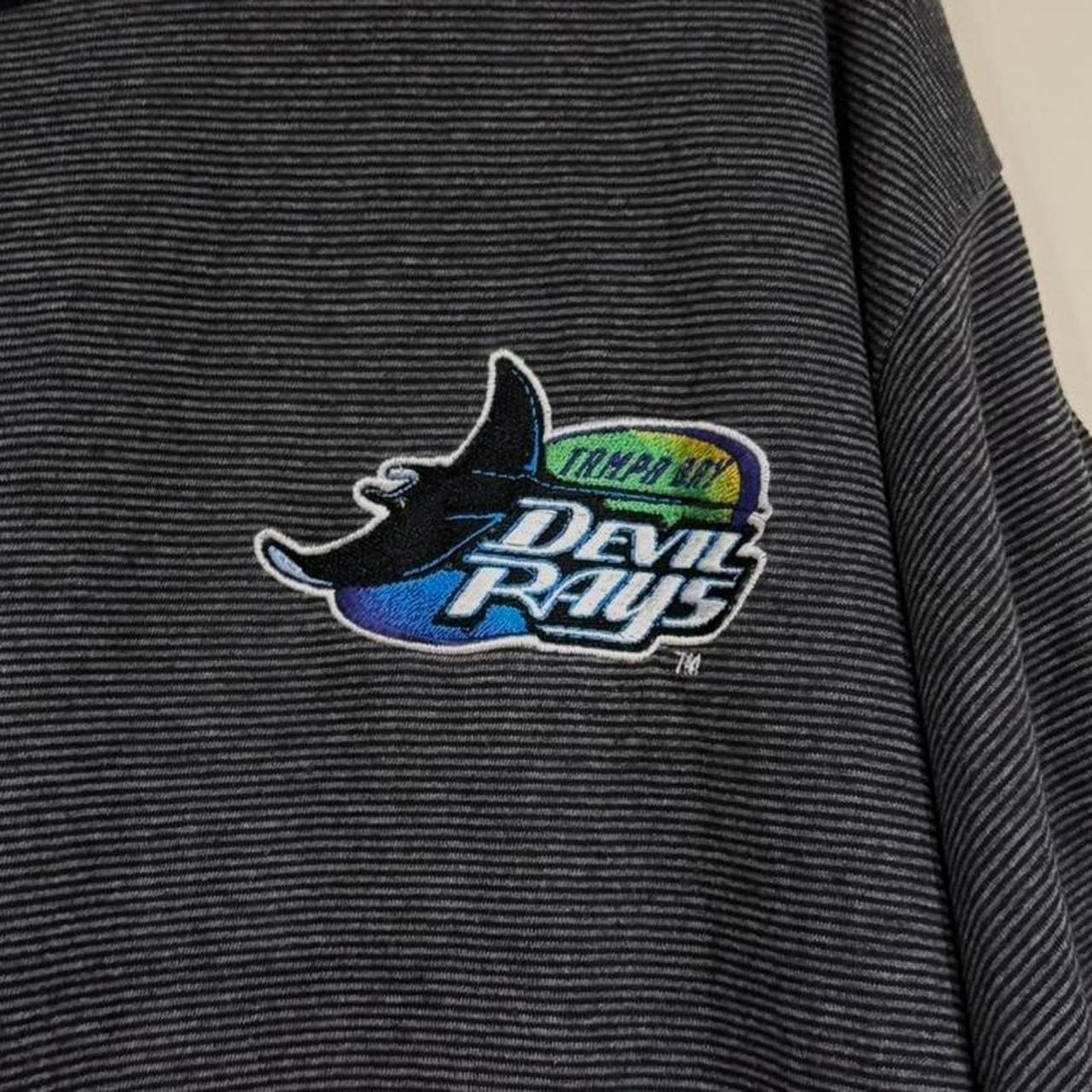Logo 7 Vintage Tampa Bay Devil Rays Striped Shirt Size US XL / EU 56 / 4 - 2 Thumbnail