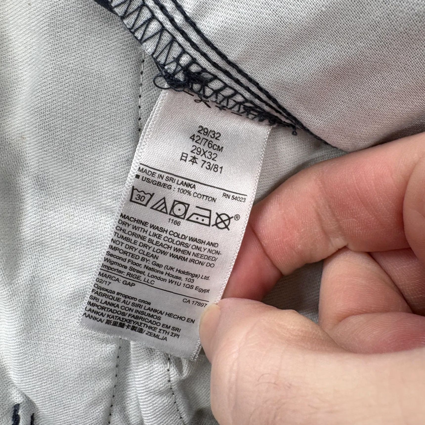 Gap Gap Straight Chino Pants Mens 29x32 Blue Mid Rise Straight Leg Cotton Casual NWT Size US 29 - 6 Thumbnail