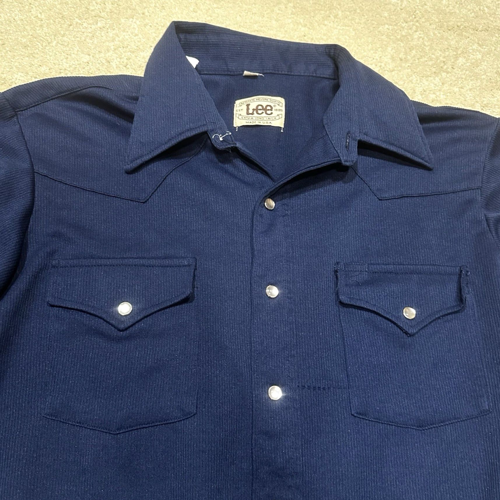 Lee VINTAGE Lee Pearl Snap Shirt Western 1970s Blue L Mens Size US L / EU 52-54 / 3 - 4 Thumbnail