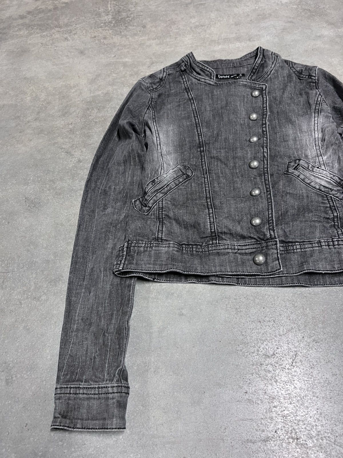 Hedi Slimane Faded Napoleon Indie Sleaze Cropped Vintage Jacket Size L / US 10 / IT 46 - 2 Thumbnail