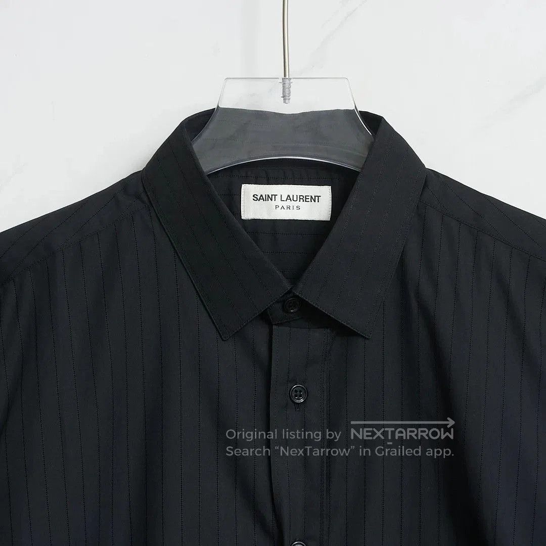 Saint Laurent Paris Saint Laurent Men's Crocheted Stripe Shirt. Size US M / EU 48-50 / 2 - 2 Thumbnail
