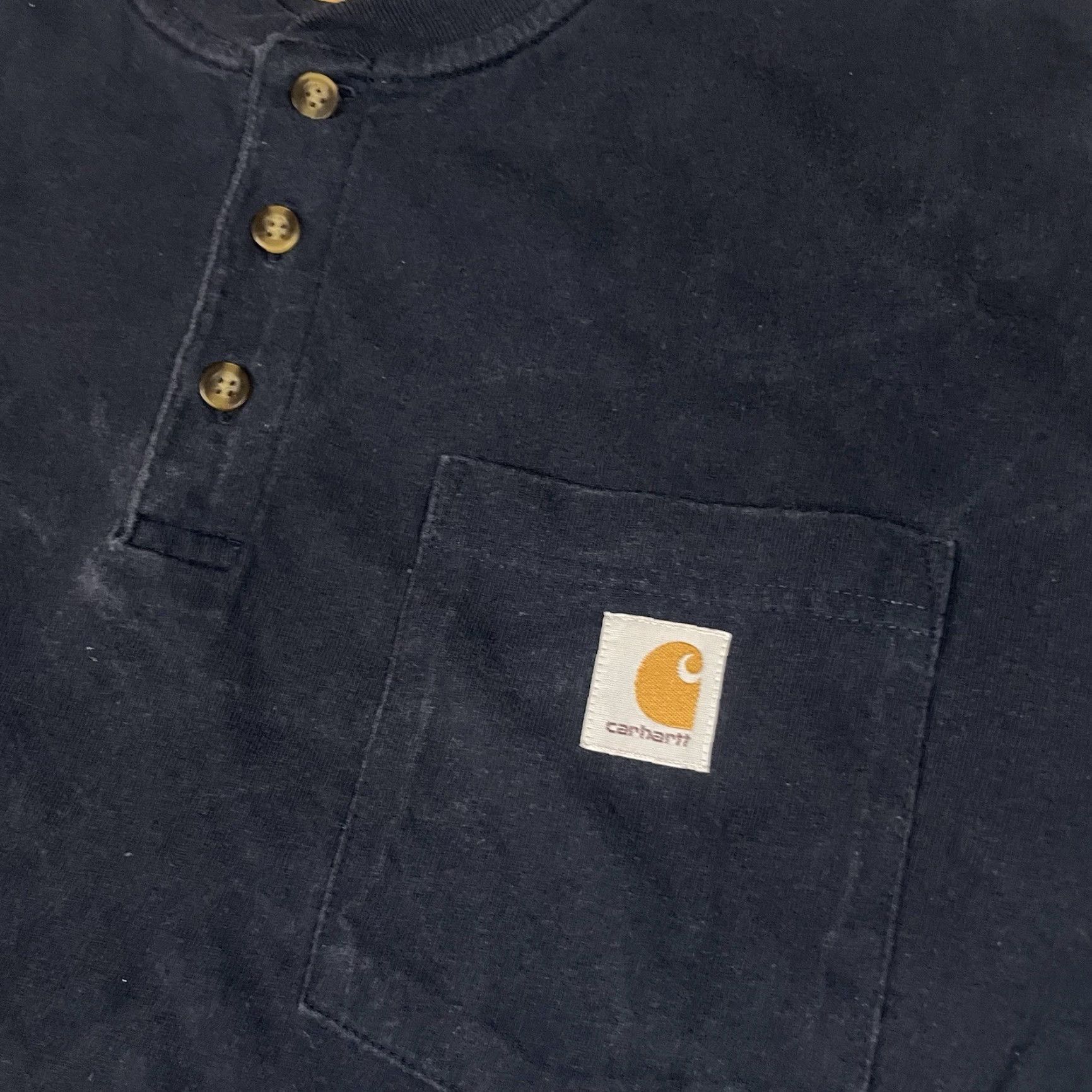 Carhartt Carhartt T Shirt Adult L Blue Short Sleeve Button Up Pocket Logo Distressed 90s Classic Dad Hipster Basic All Seasons One Pocket Tee Men Mens Size US L / EU 52-54 / 3 - 3 Thumbnail