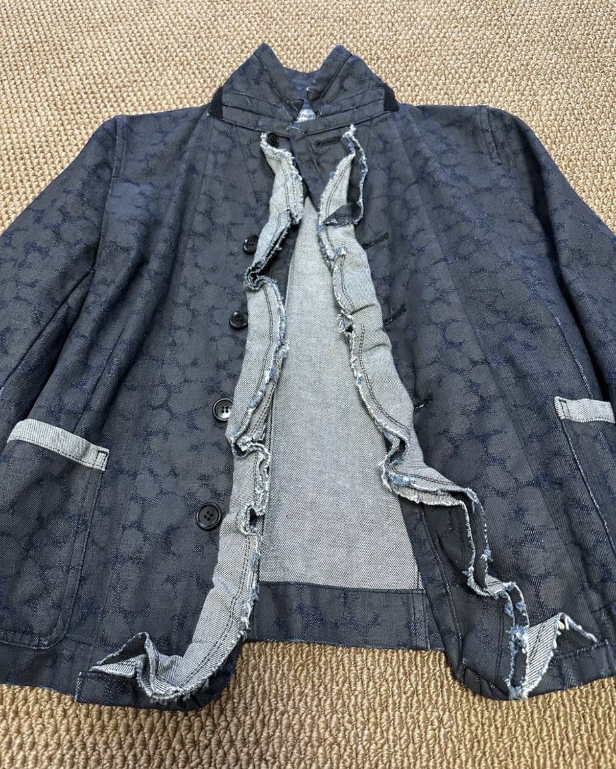 Comme des Garcons Comme des Garçons Lightning Print Lace Trim Denim Jacket K23 Size US M / EU 48-50 / 2 - 4 Thumbnail