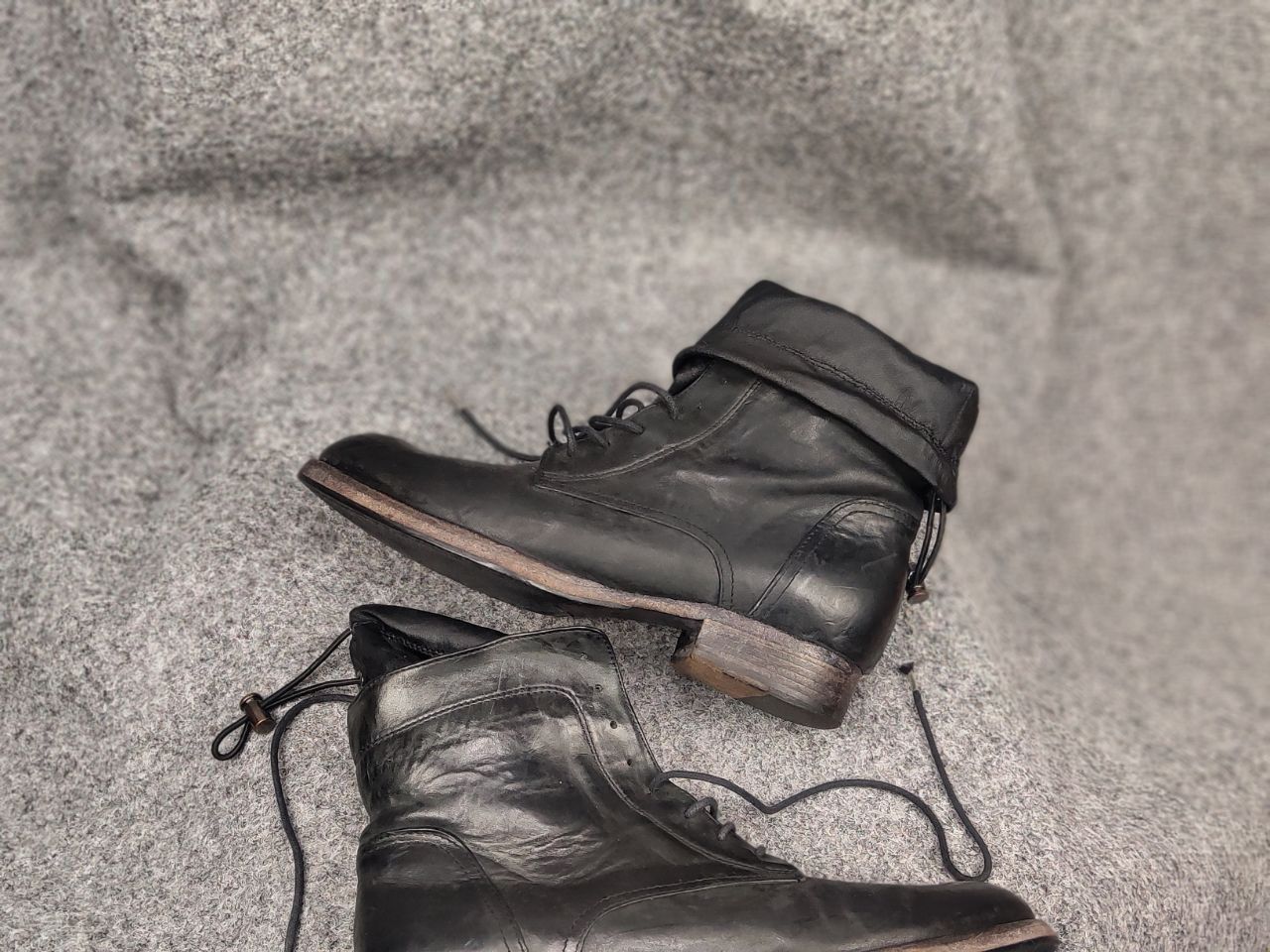 Vintage Vintage Guidi Style lace up Black Leather ankle Boots Size US 7 / IT 37 - 4 Thumbnail