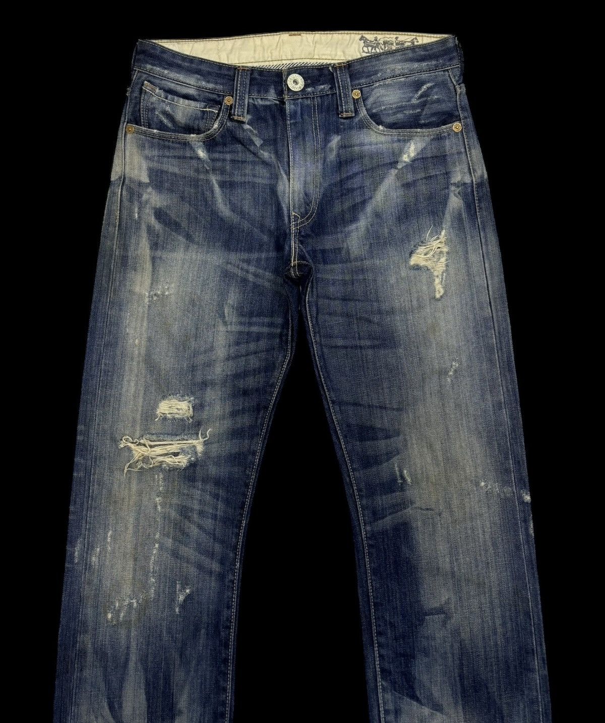 If Six Was Nine × Levi's 💥Insane💥90s Style Levis 505 Slim Straight Jean Distressed Size US 32 / EU 48 - 5 Thumbnail