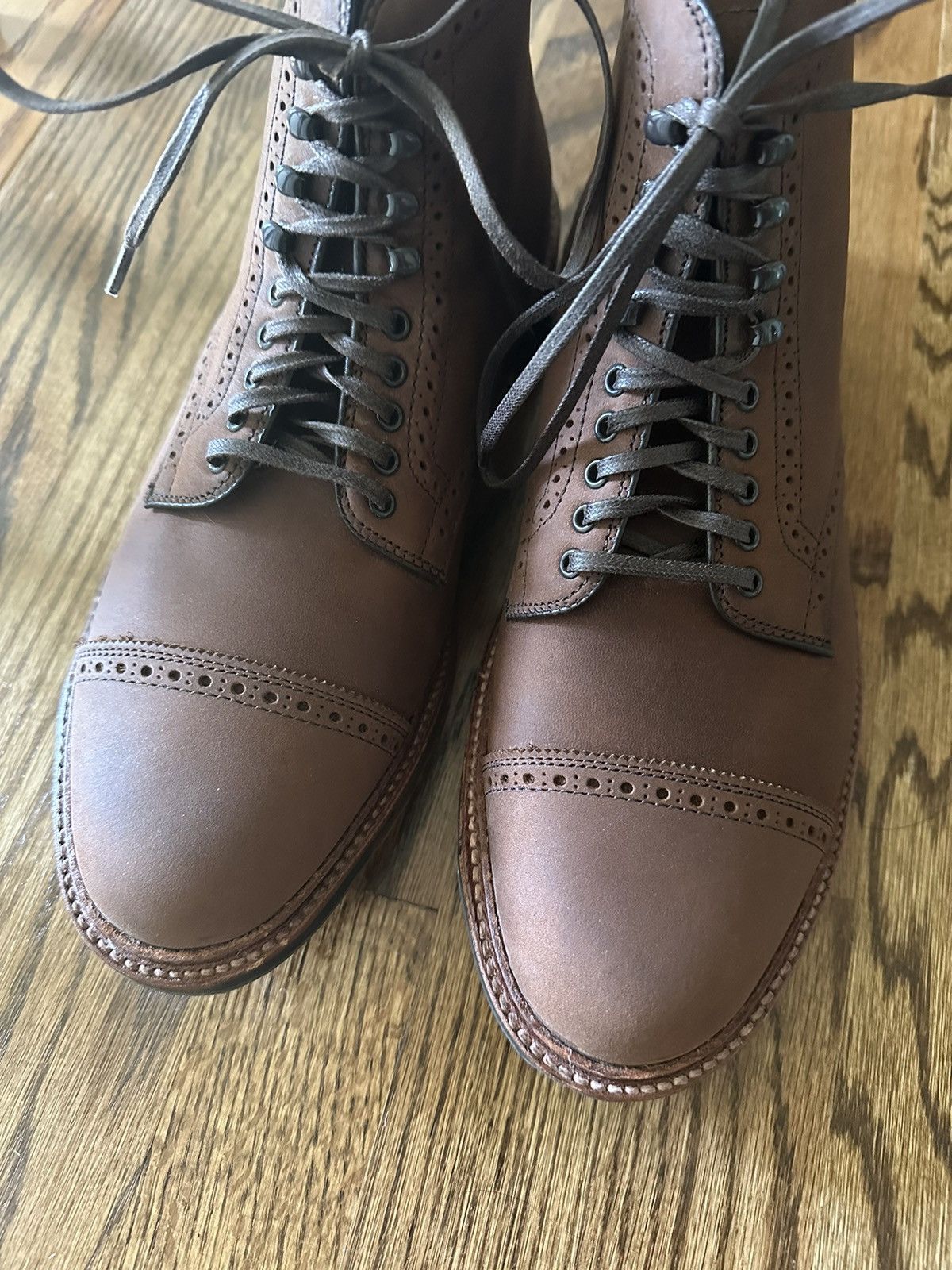 Alden Alden Tobacco Smooth Chamois Perforated Straight Tip Boot Size US 9 / EU 42 - 4 Thumbnail