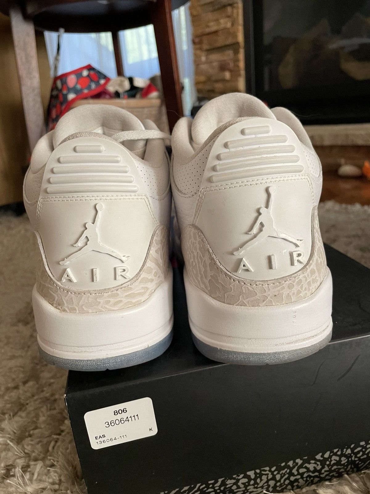 Jordan Brand Jordan 3 Pure White Size US 9.5 / EU 42-43 - 6 Thumbnail