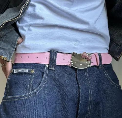 VIBE Y2k 2000s Hello Kitty Cartoon grunge goth emo punk belt Size ONE SIZE - 2 Thumbnail