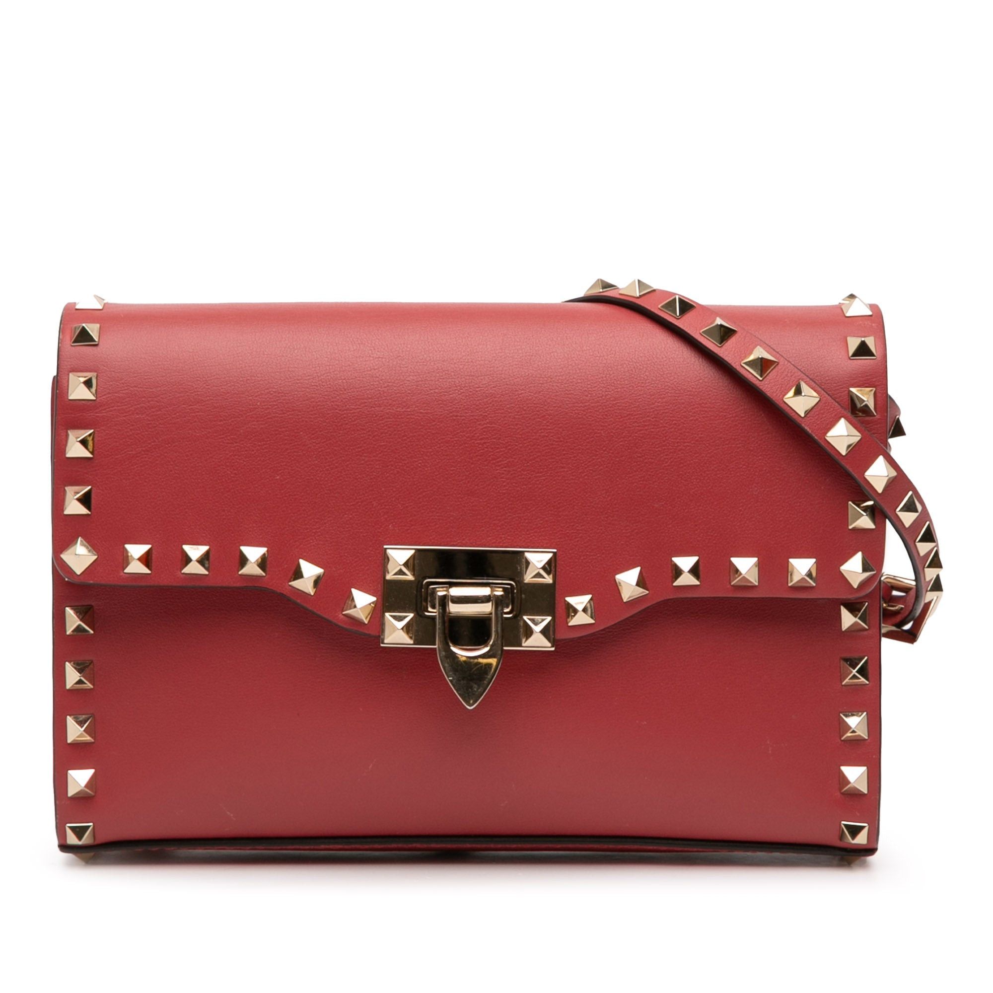 Valentino Small Leather Rockstud Flap Crossbody Size ONE SIZE - 1 Thumbnail