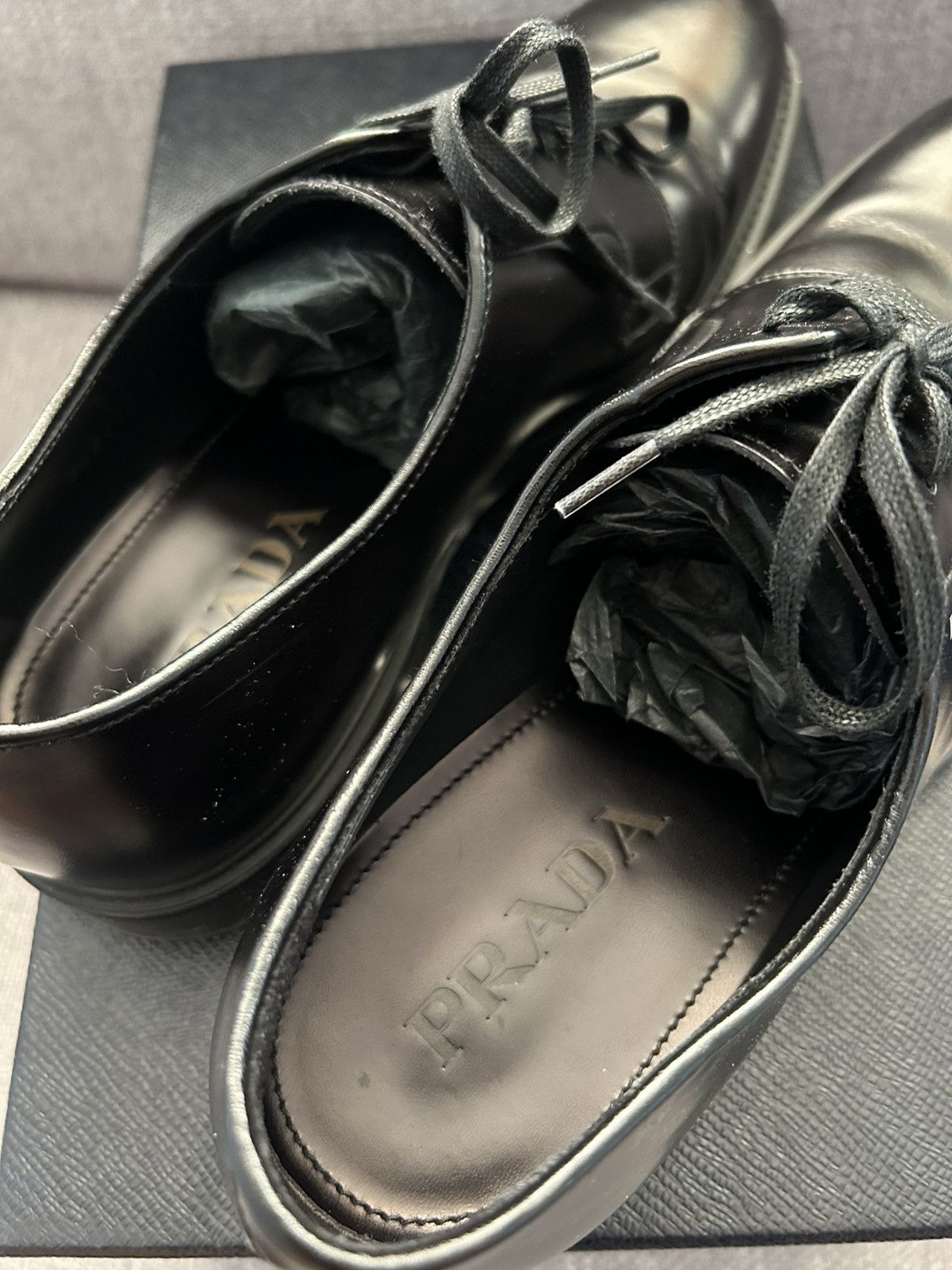 Prada Prada Brushed derby lth lace-up shoes Size US 8 / EU 41 - 8 Thumbnail