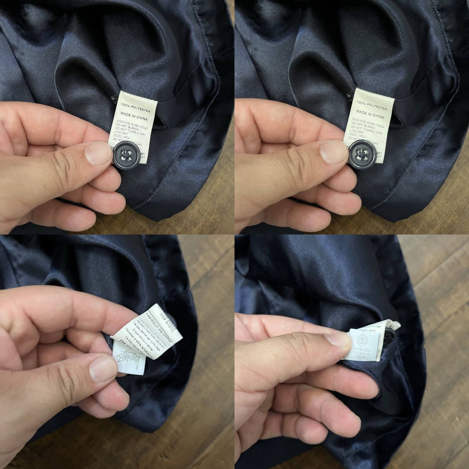 Vintage Stussy Mens Navy Blue Satin Racing Full Zip Jacket Medium Cafe Vintage RARE Size US M / EU 48-50 / 2 - 8 Thumbnail