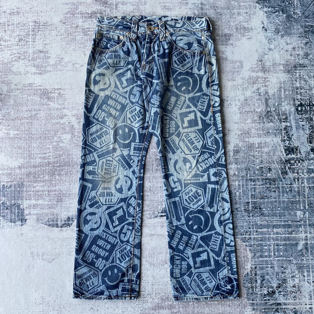 If Six Was Nine × Japanese Brand × Le Grande Bleu (L.G.B.) Co&Lu Coandlu Japanese Full print Denim Jeans Size US 30 / EU 46 - 1 Thumbnail