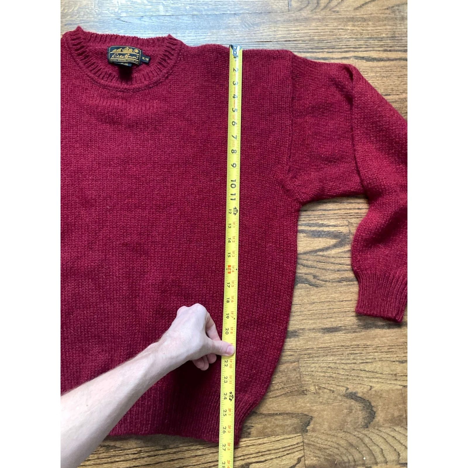 Eddie Bauer VINTAGE Eddie Bauer Sweater Mens XL Red Mohair Wool Knit Cable-Knit Pullover Regular Long Sleeve Round Neck Seasonal Fall Winter Spring Mens Size US XL / EU 56 / 4 - 6 Thumbnail