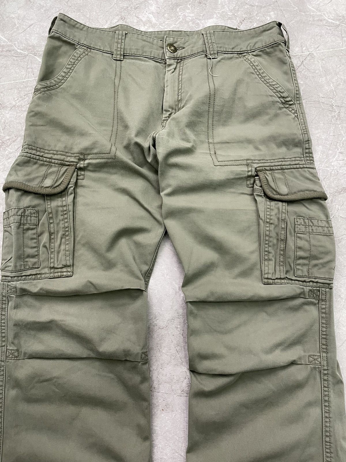 Japanese Brand × Vintage Vintage 90's Japanese Bondage Zip Bootcut Beige Cargo Pants Size US 34 / EU 50 - 5 Thumbnail