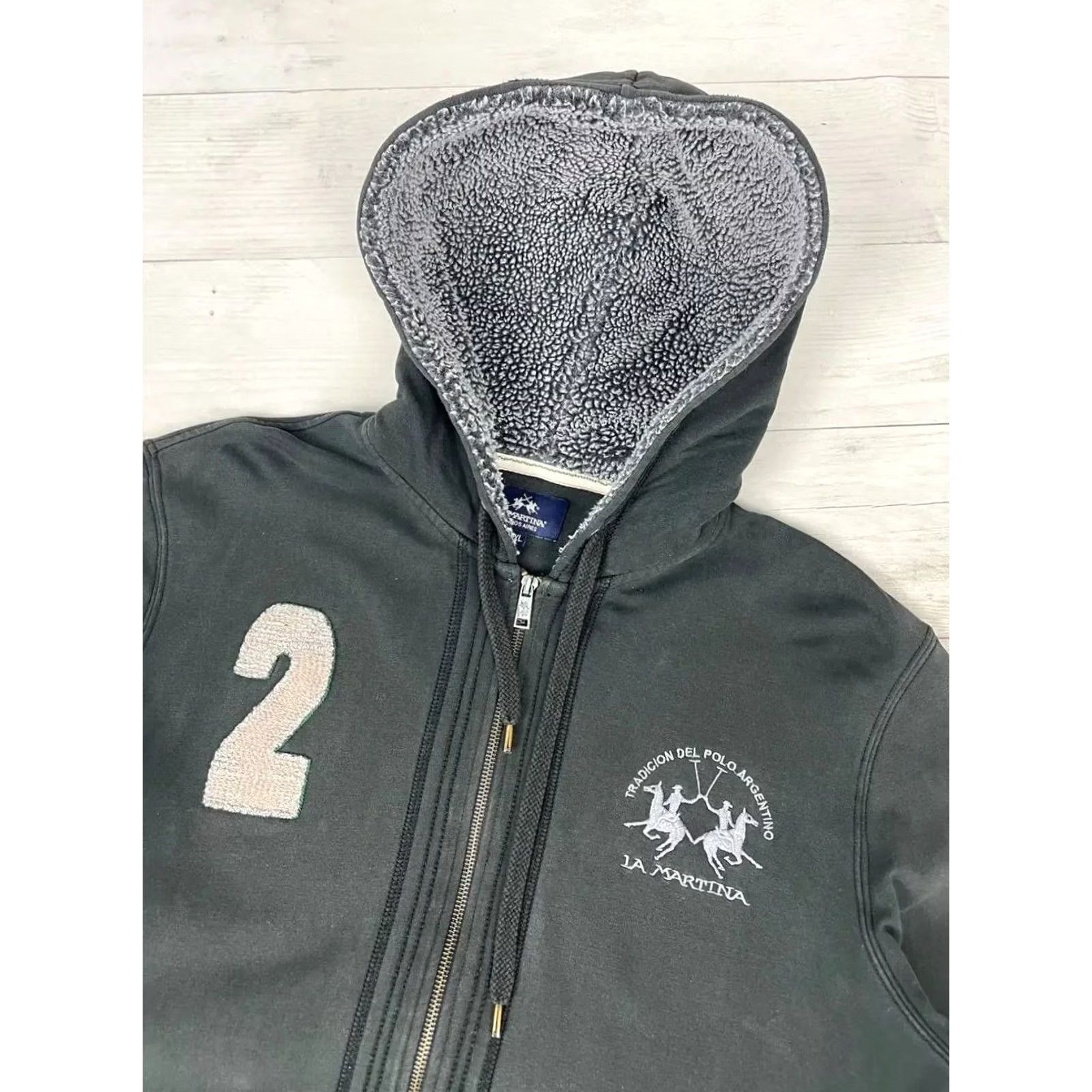 La Martina La Martina Hoodie Full Zip Faux Fur Hooded Men Size XL Black Size US XL / EU 56 / 4 - 2 Thumbnail