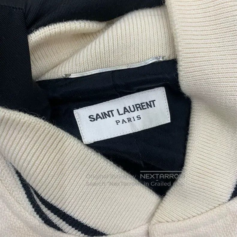 Saint Laurent Paris Saint Laurent Paris Beige Baseball Jacket i Size US S / EU 44-46 / 1 - 2 Thumbnail