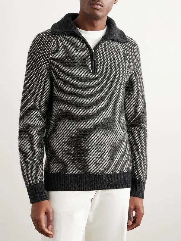 Loro Piana o1w1db10724 Cashmere & Cotton Half-Zip Sweater Size US M / EU 48-50 / 2 - 3 Thumbnail