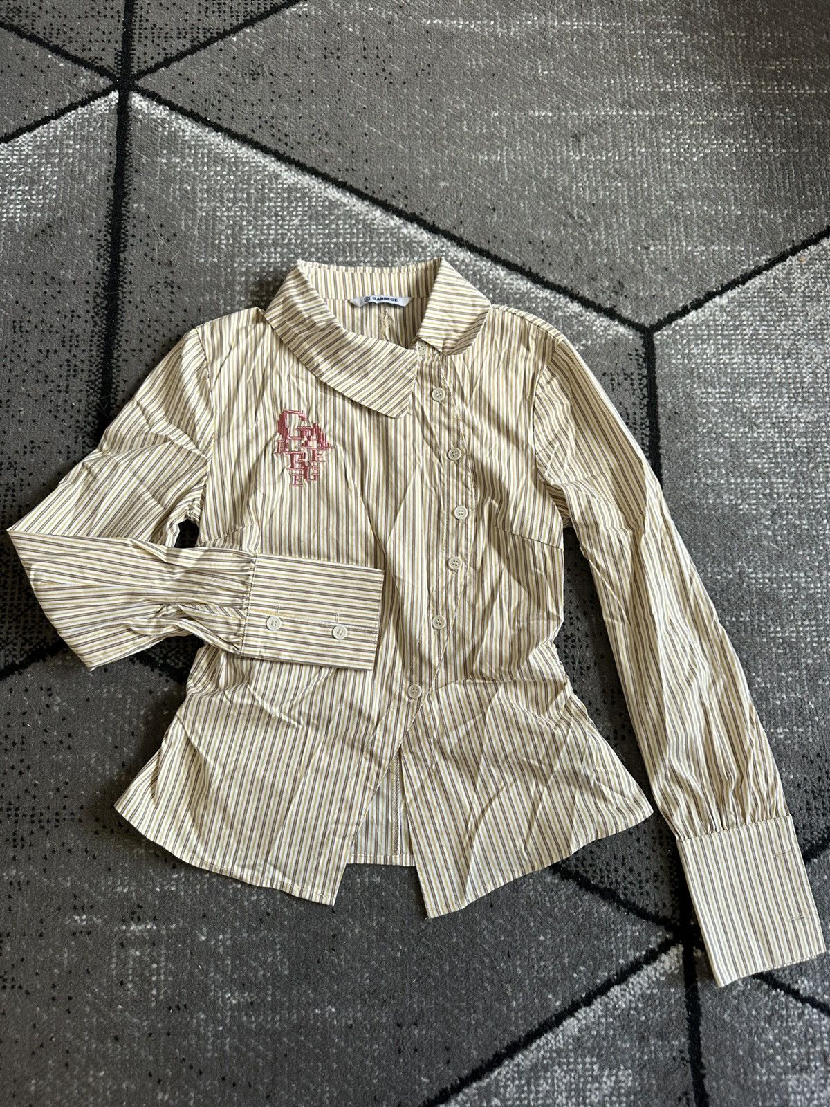 Japanese Brand GARBEGE STRIPED BUTTON UP Size S / US 4 / IT 40 - 3 Thumbnail