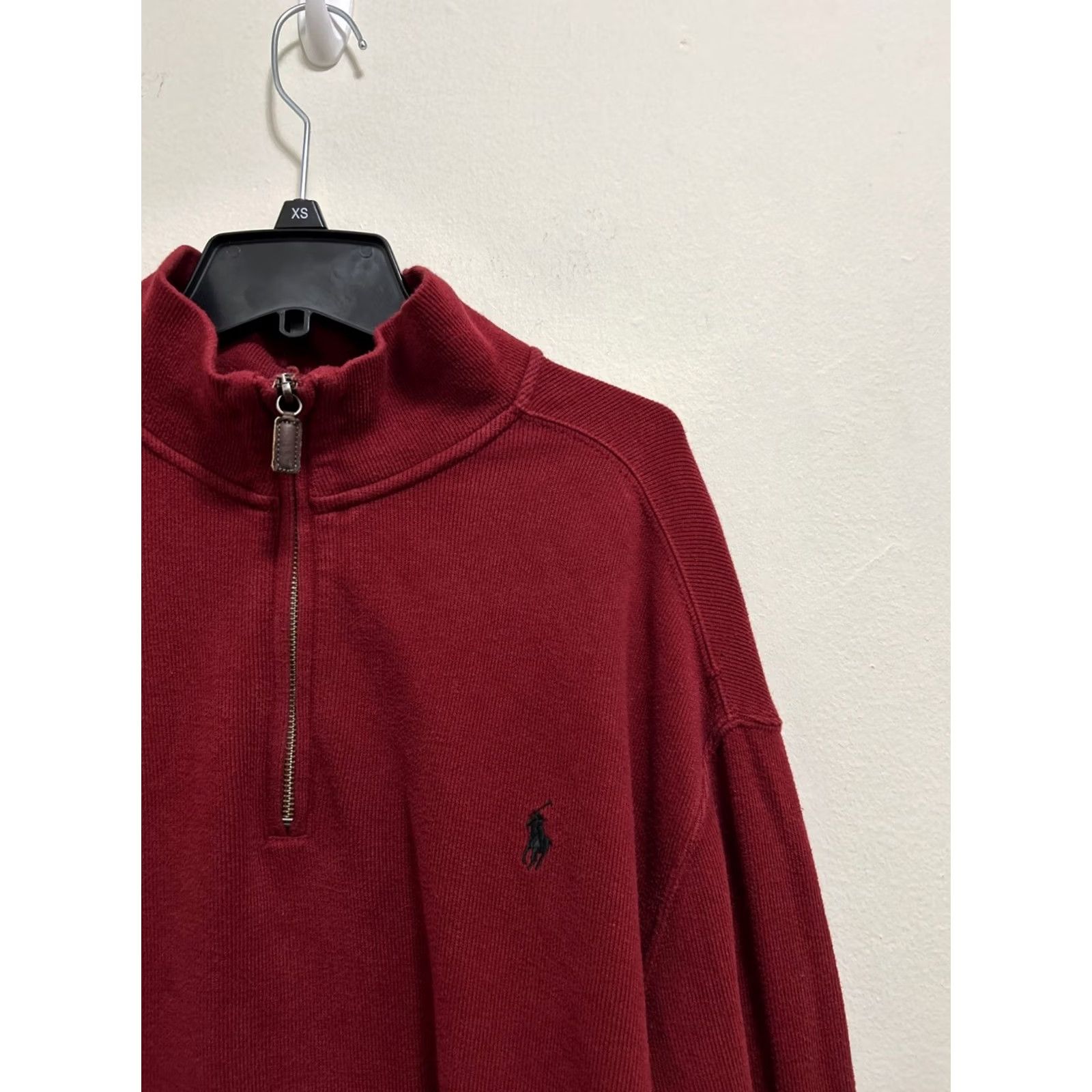 Ralph Lauren Polo Ralph Lauren Sweater Mens XL Red 1/4-Zip Pullover Cotton Rib-Knit Pony Embroidered Logo Vintage No Size US XL / EU 56 / 4 - 5 Thumbnail
