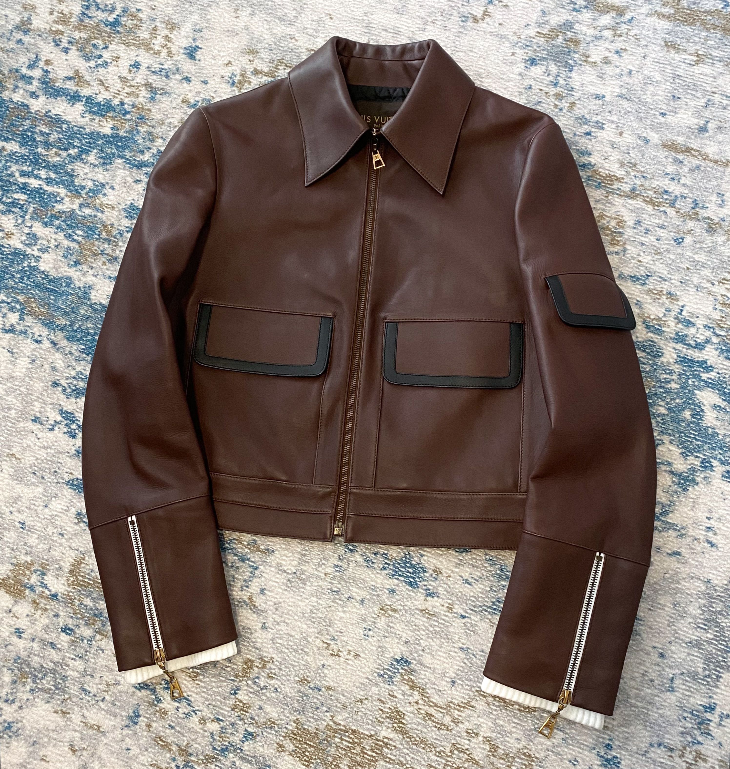 Louis Vuitton Louis Vuitton Leather Cropped Zip Front Jacket Size M / US 6-8 / IT 42-44 - 1 Thumbnail
