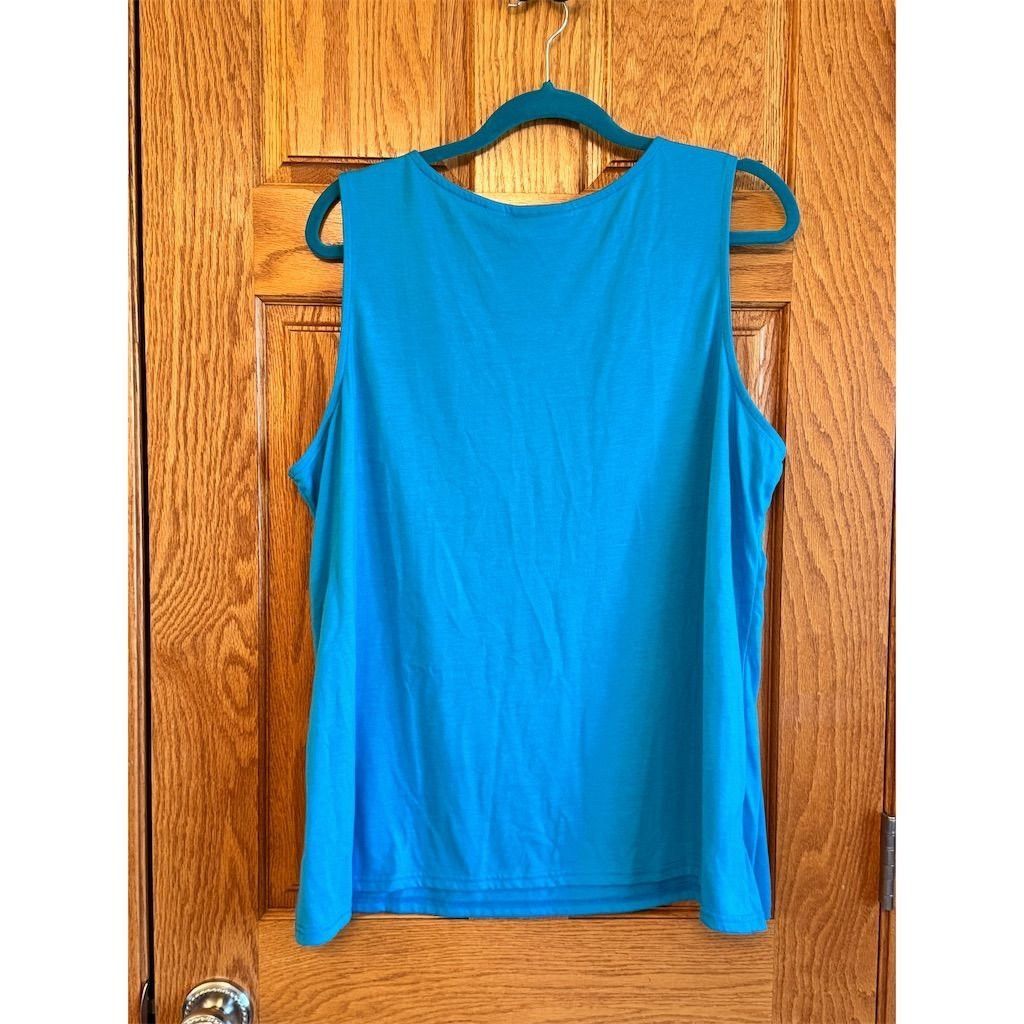 Avenue Avenue Women's Plus Size 22/24 Blue Floral Sleeveless Tank Size XXL / US 16-18 / IT 52-54 - 2 Thumbnail