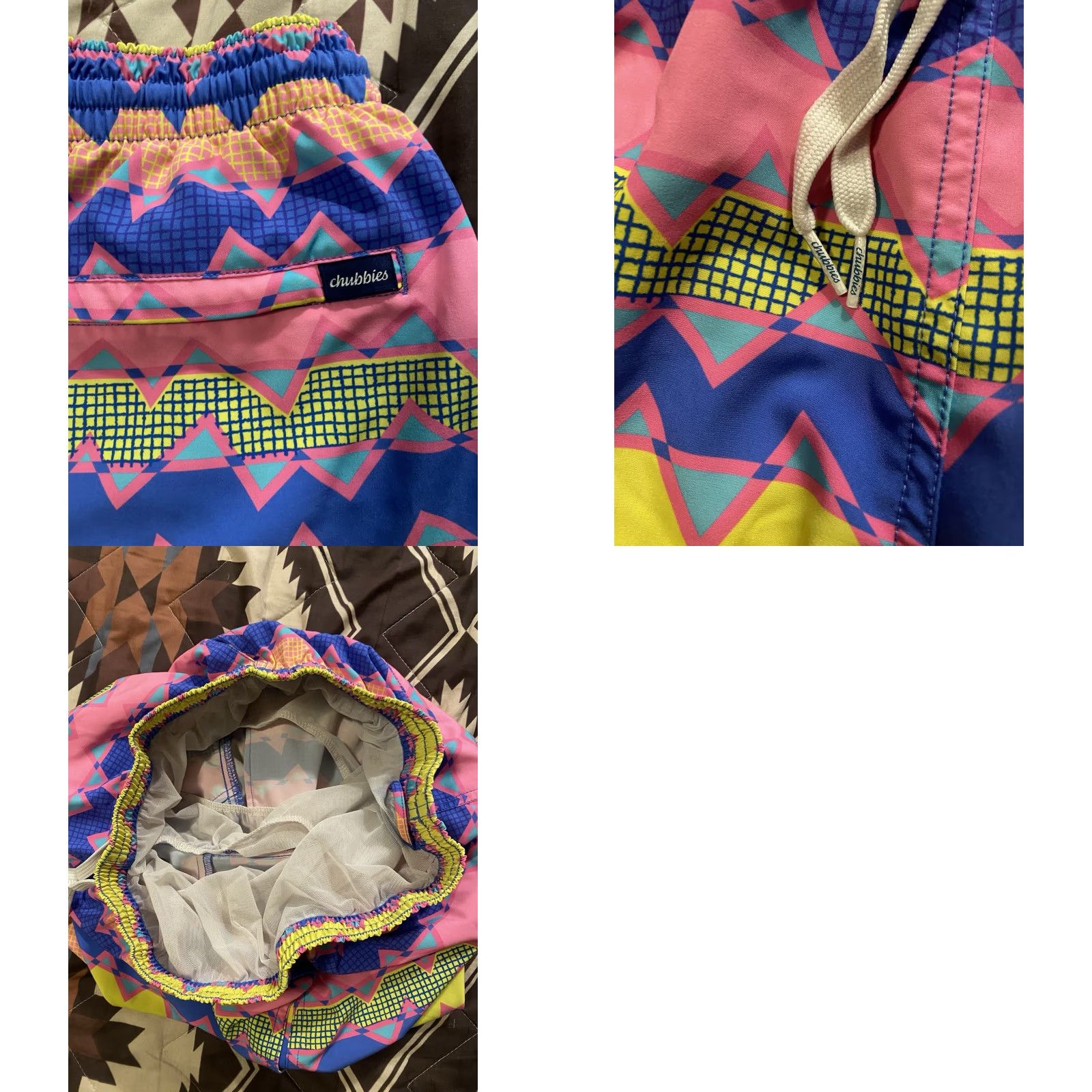 Chubbies Chubbies Trunks Swim L Geometric Multicolor Lined 5.5” Inseam Men’s Retro Beach Size US 33 - 8 Thumbnail