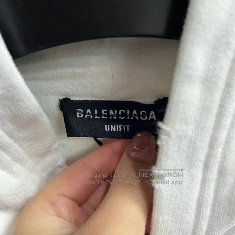 Balenciaga Balenciaga White Logo Distressed Sweatshirt. Size US XS / EU 42 / 0 - 3 Thumbnail