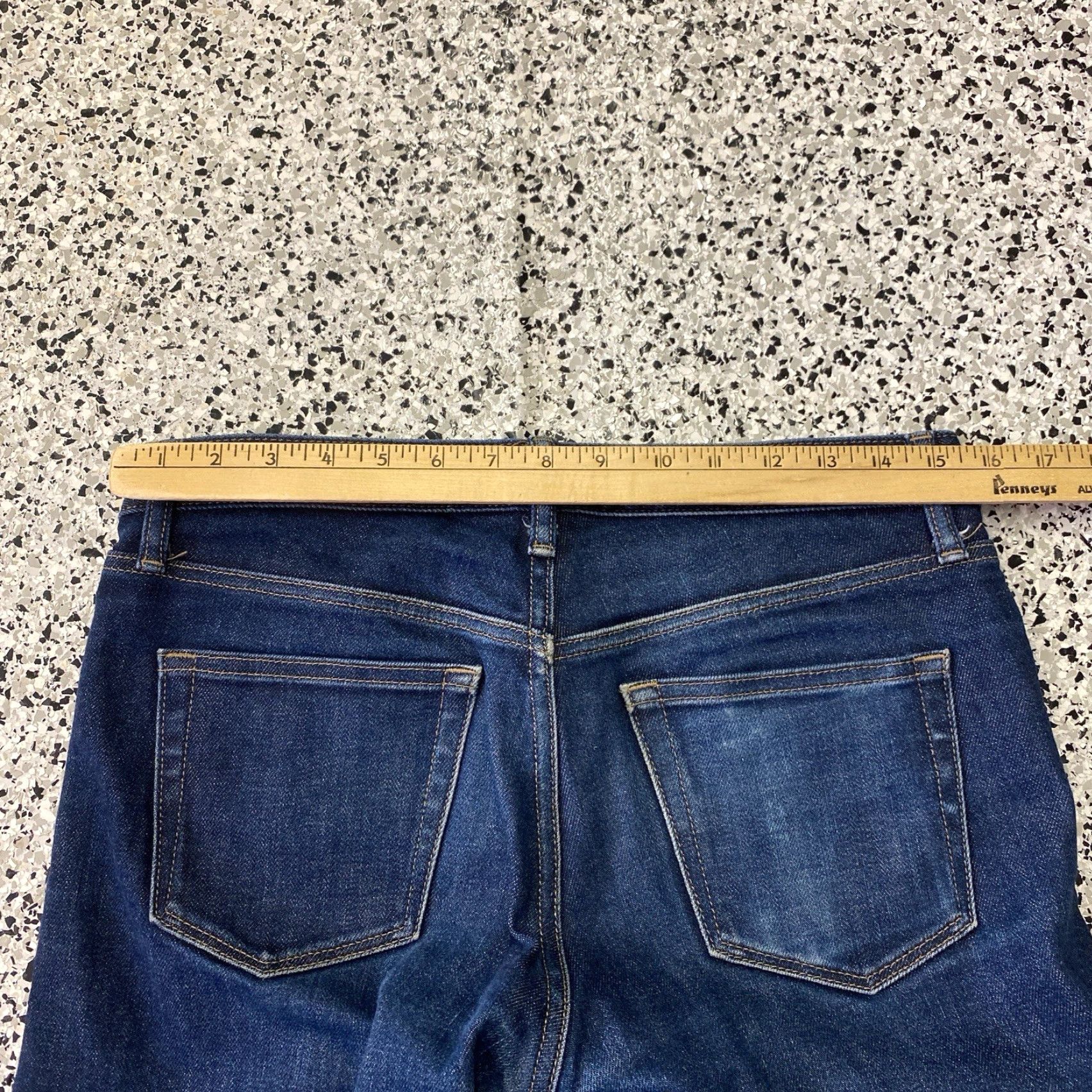 Uniqlo Uniqlo Men’s Raw Selvedge Denim Jeans Slim Straight Mid Rise 30x34 Blue Cotton Denim 5-Pocket Mens Regular Jeans Size US 30 / EU 46 - 7 Thumbnail