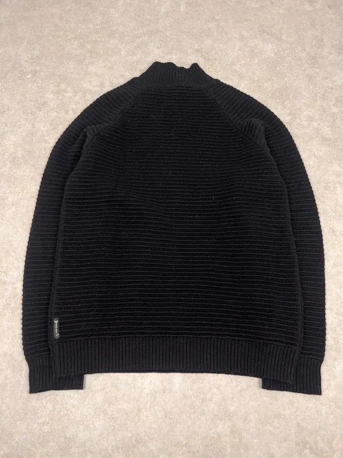 Armani 2000s Armani Asymmetrical Zip Collar Black Sweater Size US L / EU 52-54 / 3 - 8 Thumbnail