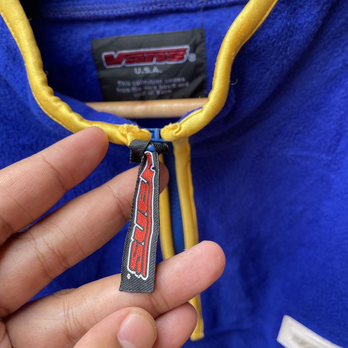 Vans × Vintage 🔥Vintage 90s Vans Half Zipper Fleece Sweater Jacket Size US M / EU 48-50 / 2 - 9 Thumbnail