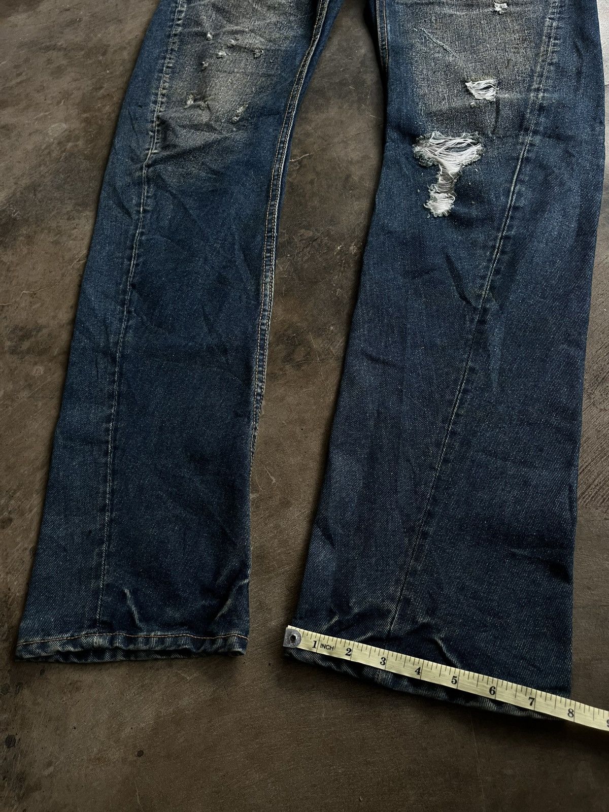 5351 POUR LES HOMMES 2000s JAPANESE BEADS ICOM DOUBLE WAIST DENIM PUNK PANTS VKEI Size US 32 / EU 48 - 14 Thumbnail