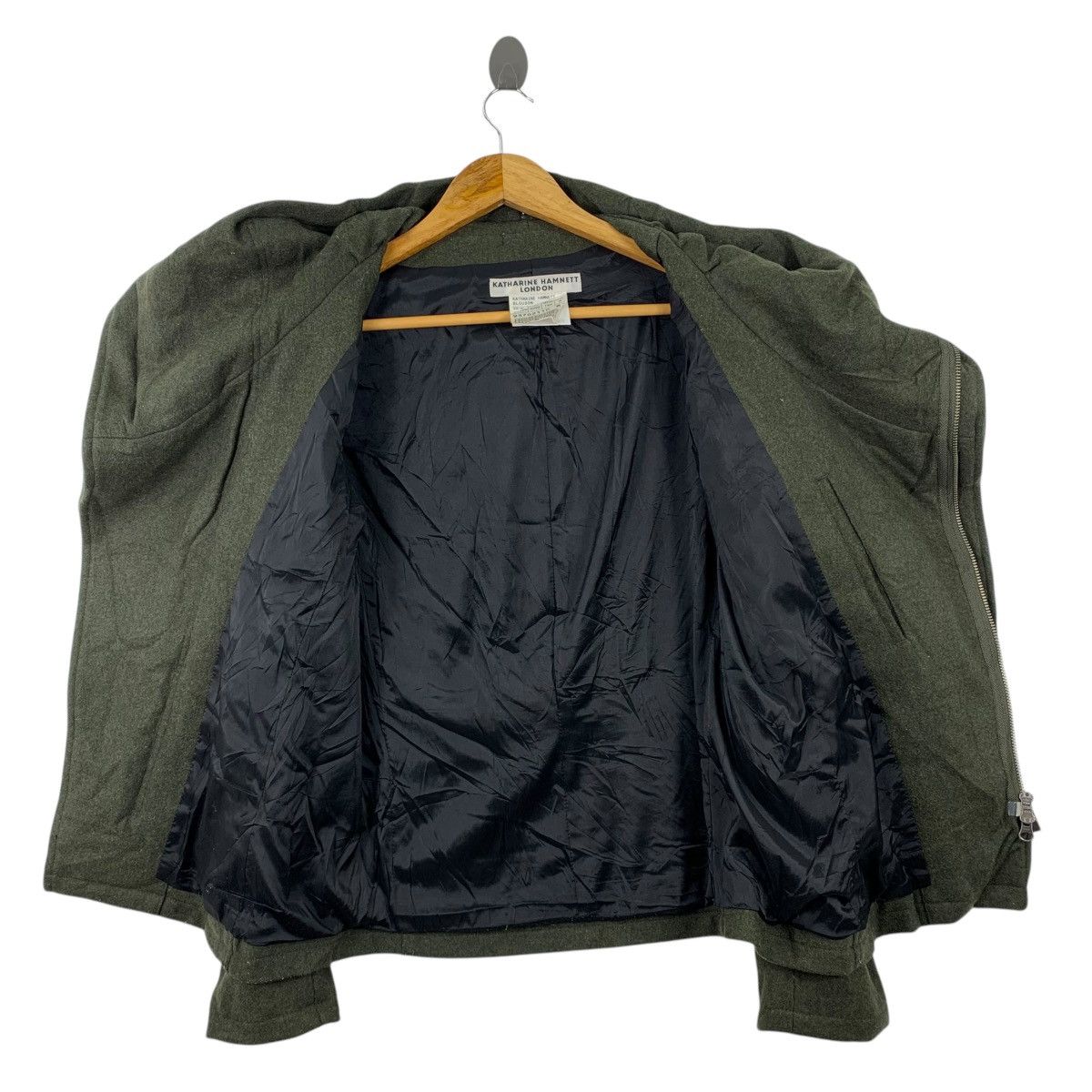 Katharine Hamnett London KATHARINE HAMNETT London Designer Wool Hoodie Blouson Jacket Size M / US 6-8 / IT 42-44 - 4 Thumbnail